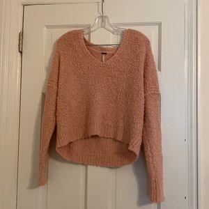 Free People Pink Soft V-Neck Sweater Size XS